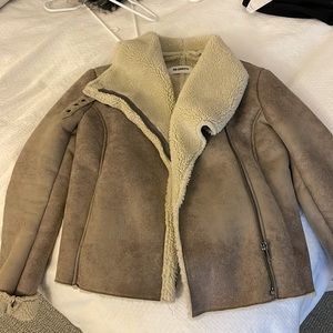 Bb Dakota faux suede shearling Moto jacket